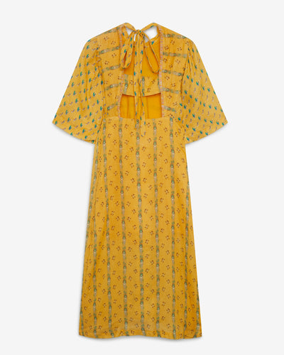 Yellow Boa Dress