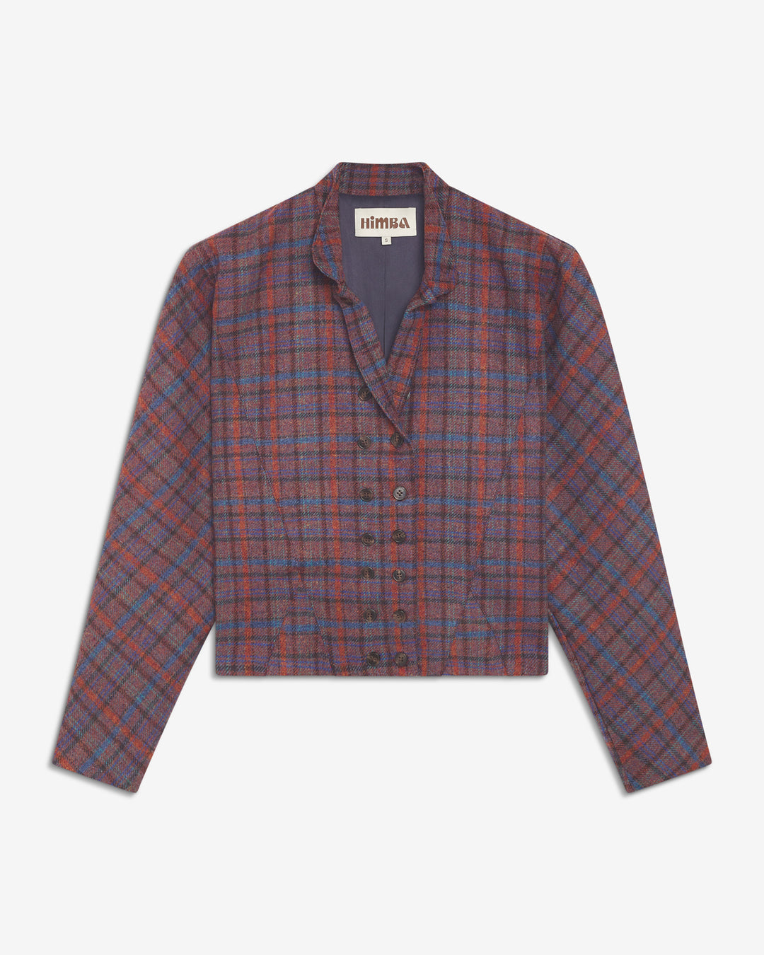 CHAQUETA NIBA CUADROS GRANATE