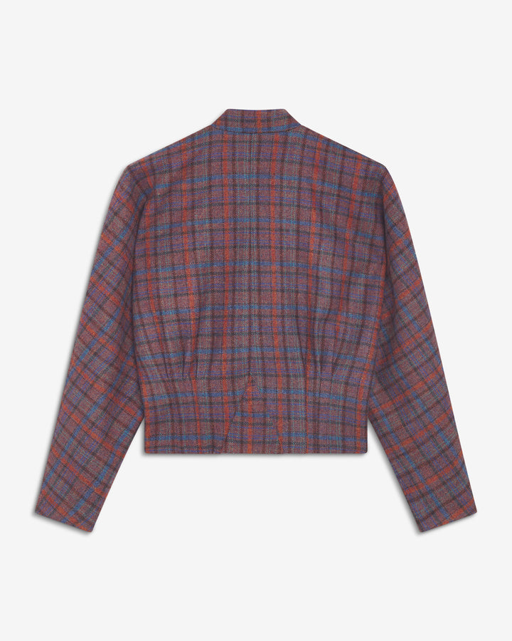 CHAQUETA NIBA CUADROS GRANATE