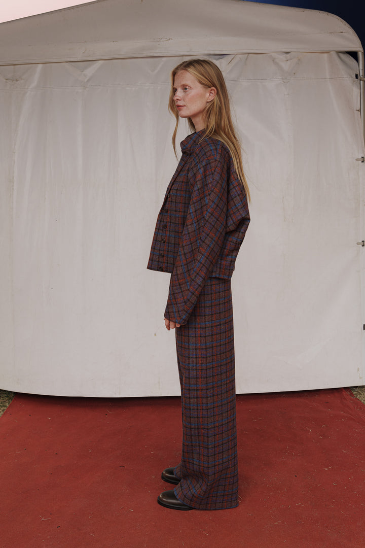 PANTALÓN MONKEY CUADROS GRANATE