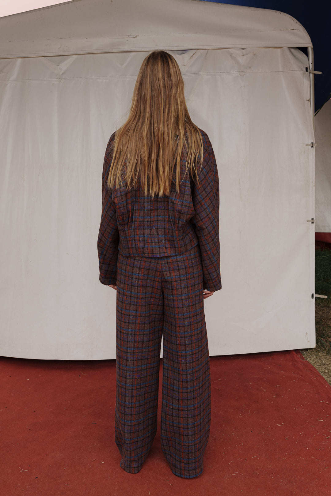 PANTALÓN MONKEY CUADROS GRANATE