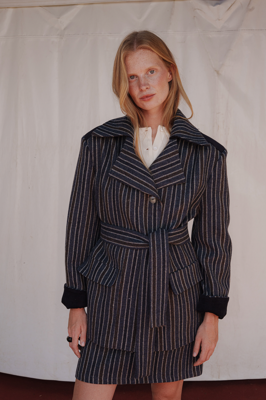 CHAQUETÓN BALLOON LANA RAYAS