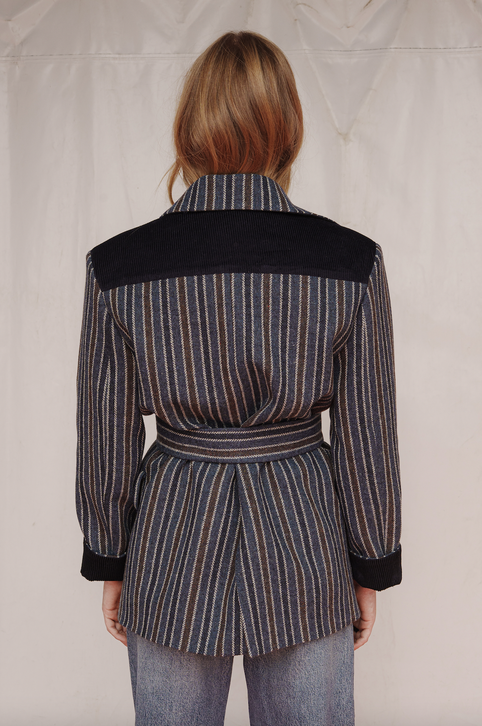 CHAQUETÓN BALLOON LANA RAYAS