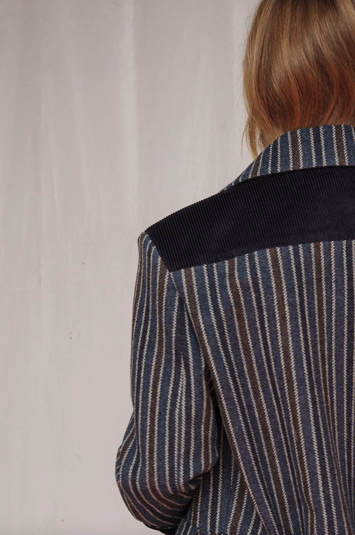 CHAQUETÓN BALLOON LANA RAYAS