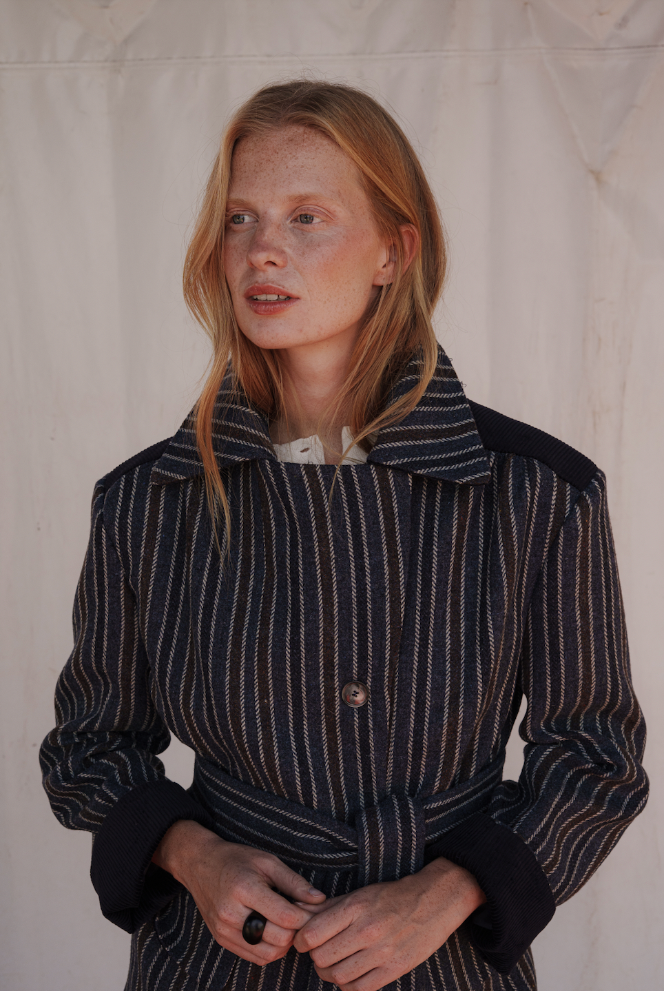 CHAQUETÓN BALLOON LANA RAYAS