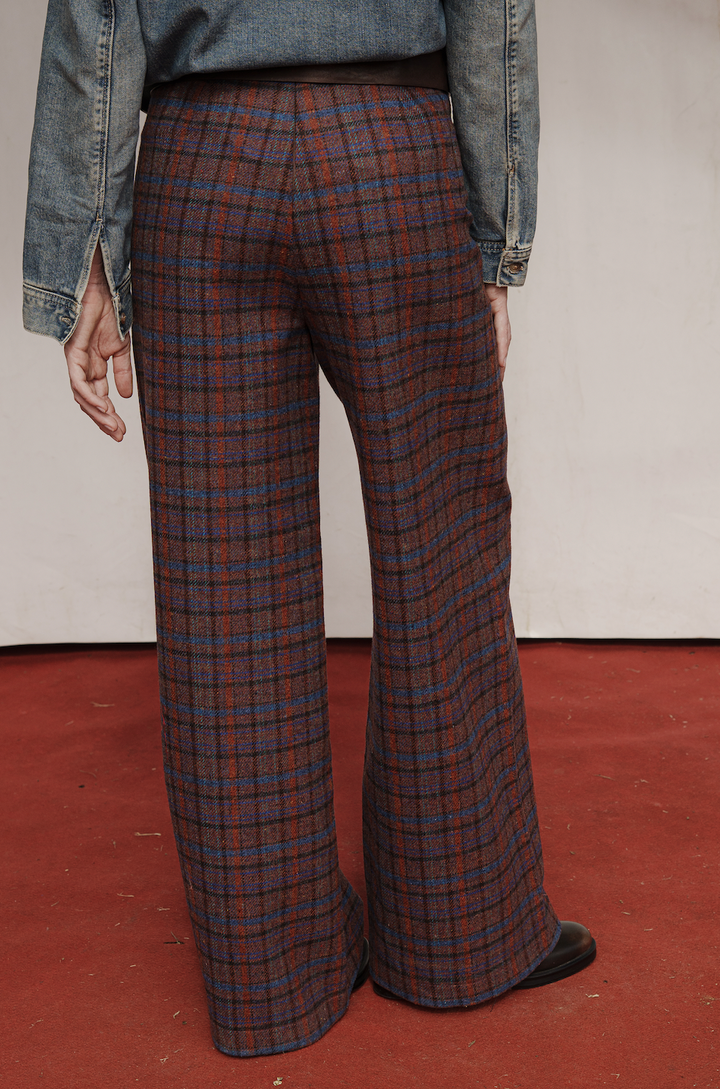 PANTALÓN MONKEY CUADROS GRANATE