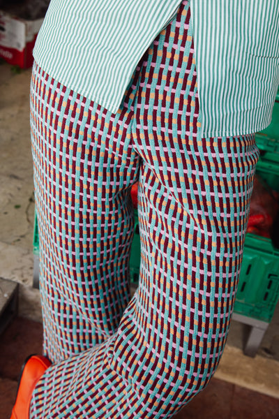 Pantalón Turkana jacquard azul