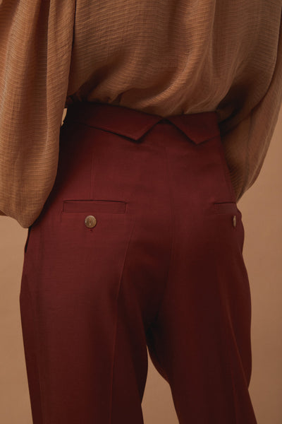 Pantalon Samburu rayé blanc rose